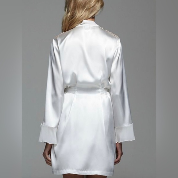 Linea Donatella Filagree Set Embellished Bridal Satin Chemise Nightgown & Robe - Picture 2 of 14